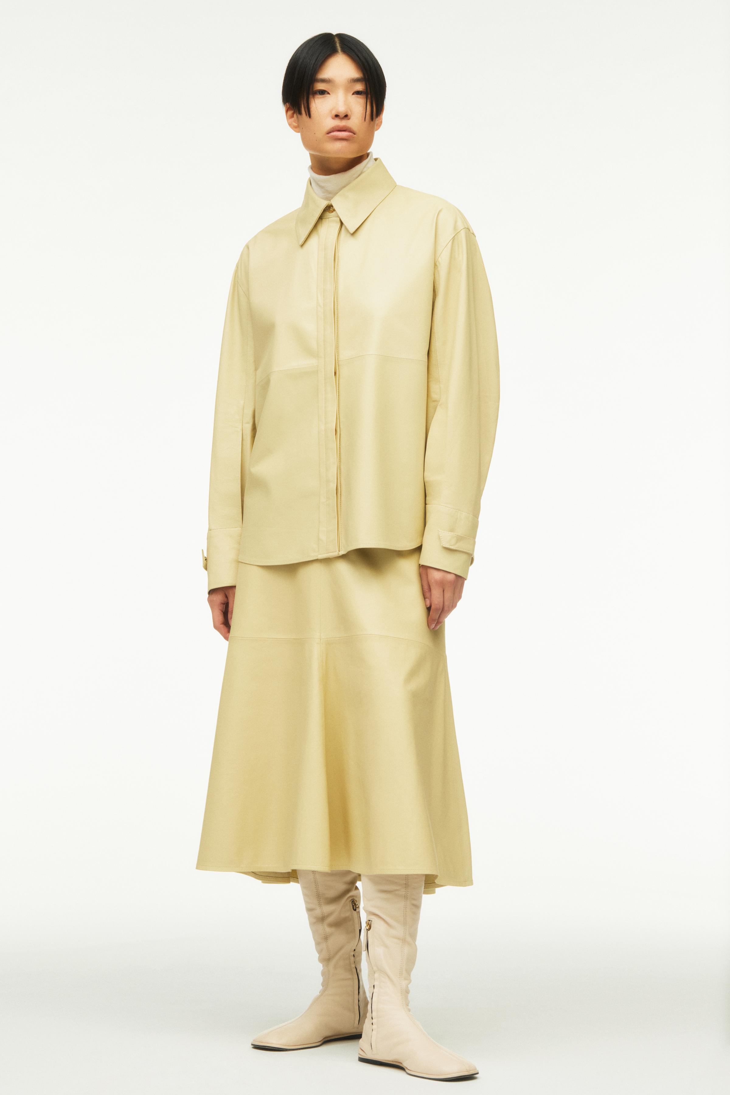 LIMITED EDITION LEATHER SKIRT Yellow ZARA United States